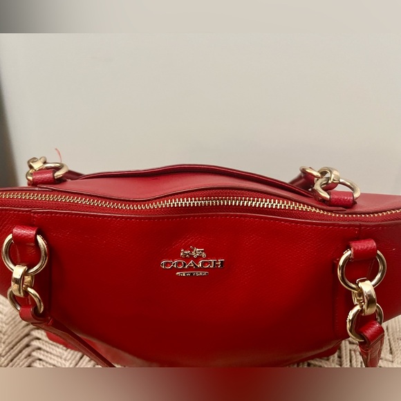 Coach Cherry Red Leather Tote - Picture 2 of 8
